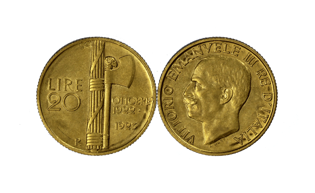 "Fascetto" - Re Vittorio Emanuele III - 20 Lire gr. 6,45 in oro 900/