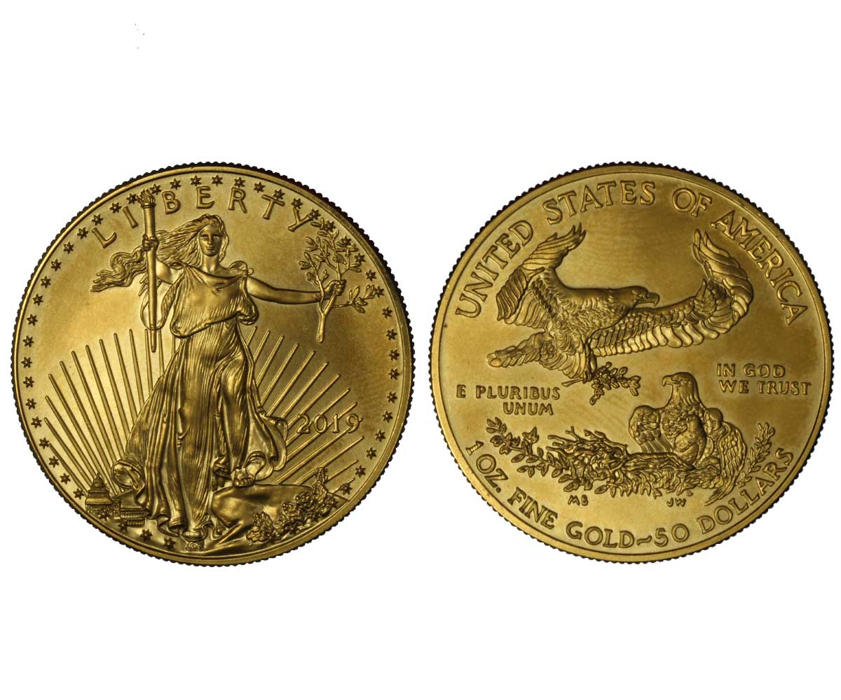 "American Eagle" - 50 dollari gr. 33,931 in oro 917/