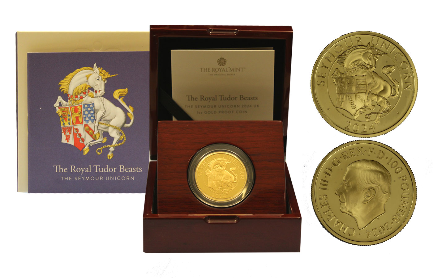 "Tudor Beasts: The Seymour Unicorn" - 100 pounds gr. 31,21 in oro 999/ - Tiratura 250 pezzi