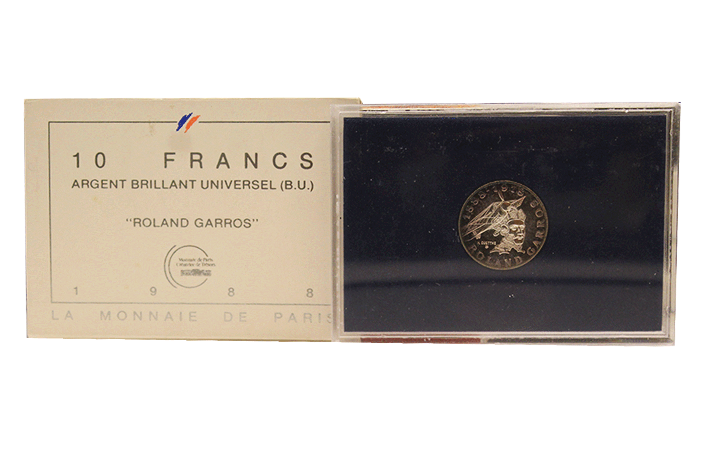 "Roland Garros" - 10 Franchi gr. 12,00 in arg. 900/ - In slab
