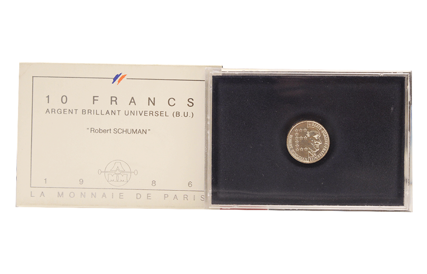 Robert Schuman" - 10 Franchi gr. 7,00 in arg. 900/ - In slab