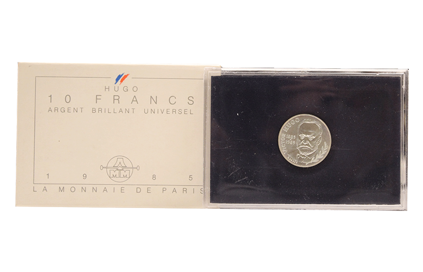 "Victor Hugo" - 10 Franchi gr. 12,00 in arg. 900/ - In slab