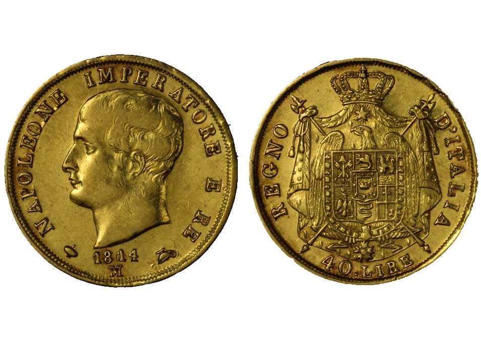 "Napoleone" -  40 lire gr. 12,90 in oro 900/