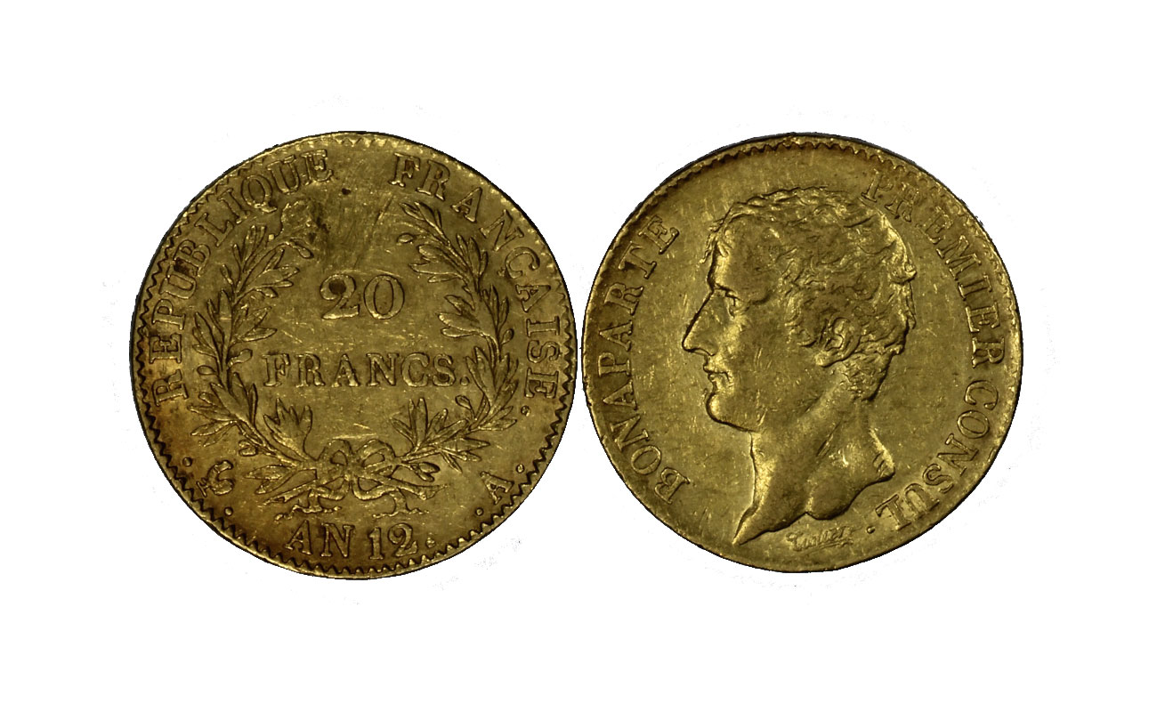 Napoleone Primo Console - 20 Franchi gr. 6,45 in oro 900/