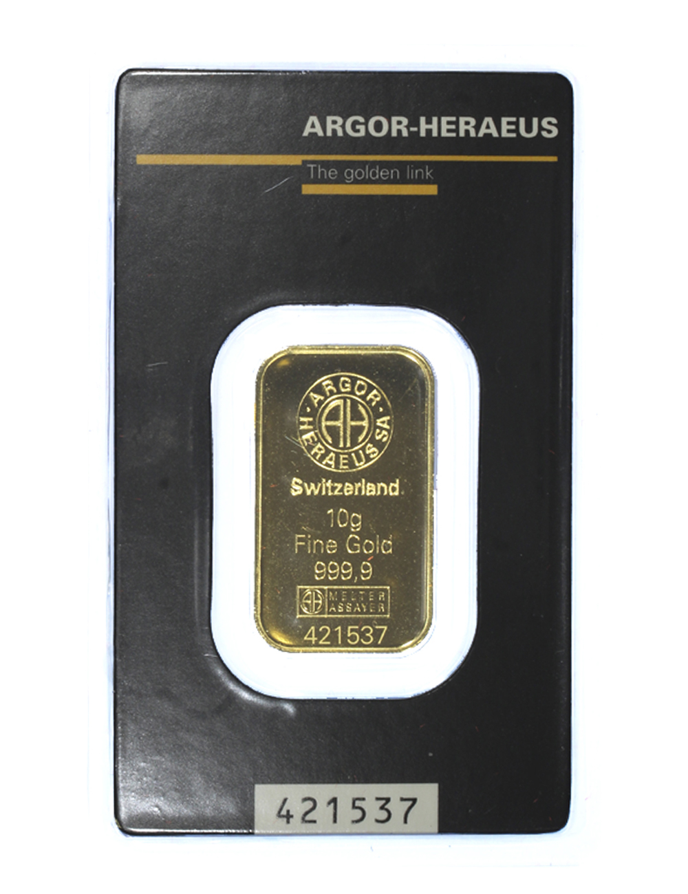 Lingotto da grammi 10 in oro 999,9/000 in blister con Certificato di Garanzia 
