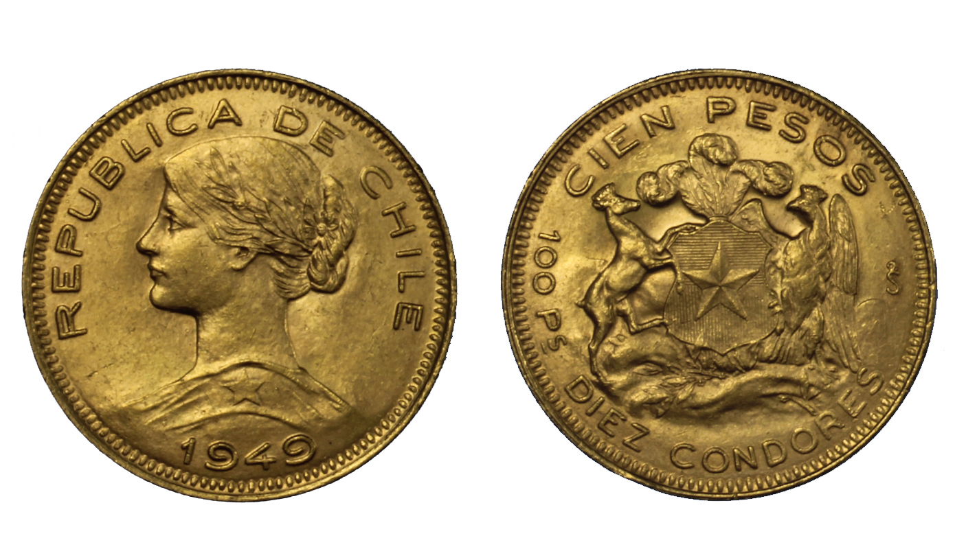 100 pesos gr. 20,34  in oro 900/000 