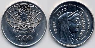  "Concordia" - Monete da Lire 1000 in argento di gr.14,60 ag.835/000 - Lotto di 20 pezzi
