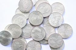 25 scellini in argento 800/000 - Serie completa di 19 monete