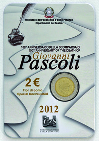 Giovanni Pascoli - 2 Euro in confezione ufficiale