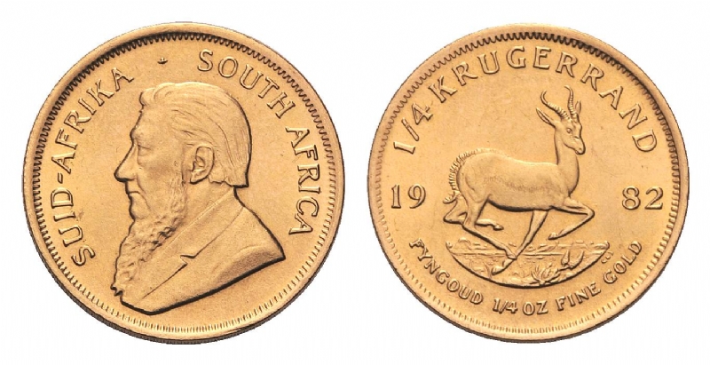 1/4 di Krugerrand gr. 8,48 in oro 917/000