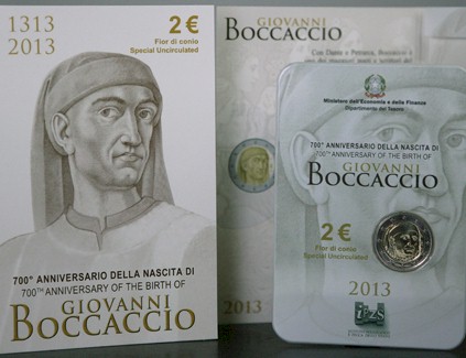 Giovanni Boccaccio - 2 Euro in confezione ufficiale