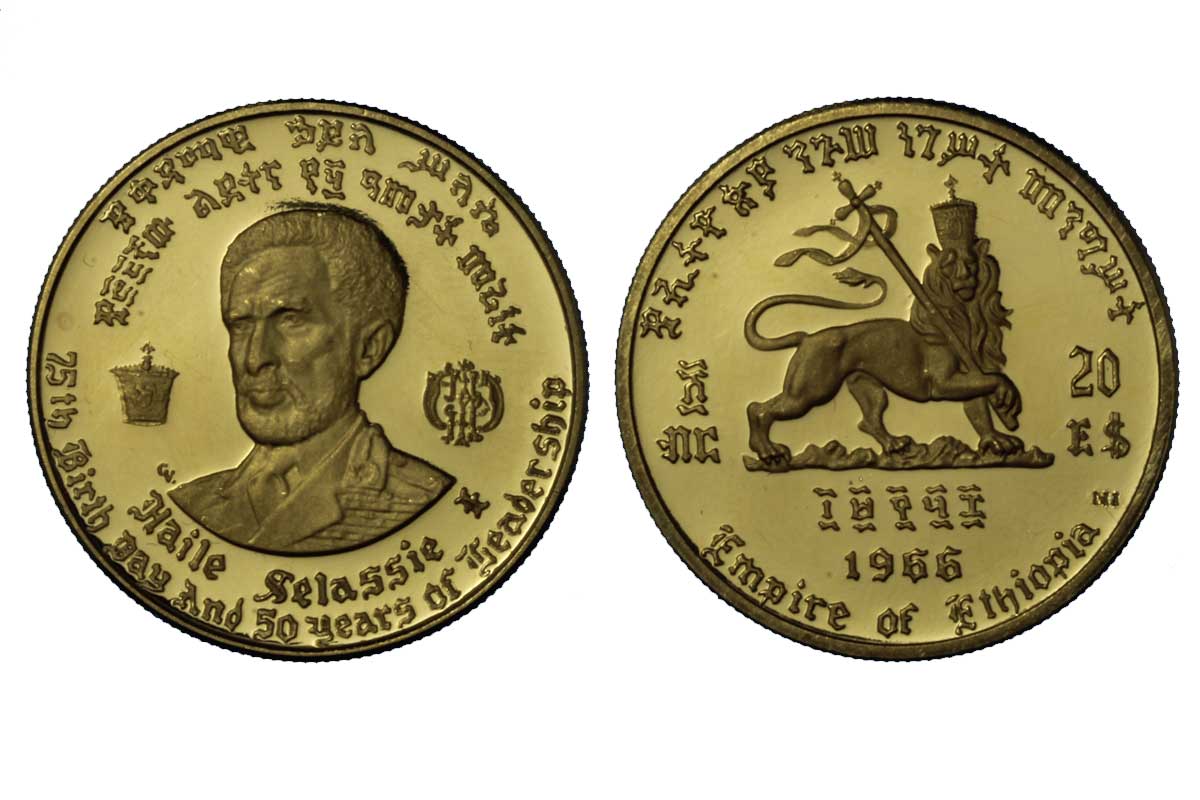"Haile Selassie" - 20 dollari gr. 8,00 in oro 900/ 