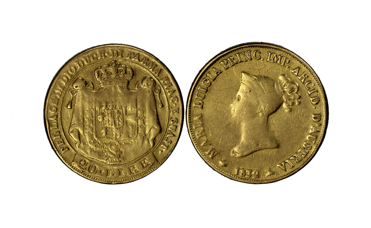 Duchessa Maria Luigia - 20 Lire gr. 6,45 in oro 900/