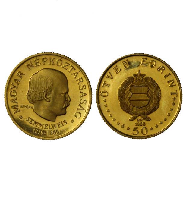 50 fiorini "Semmelweis" gr. 4,20 in oro 900/00