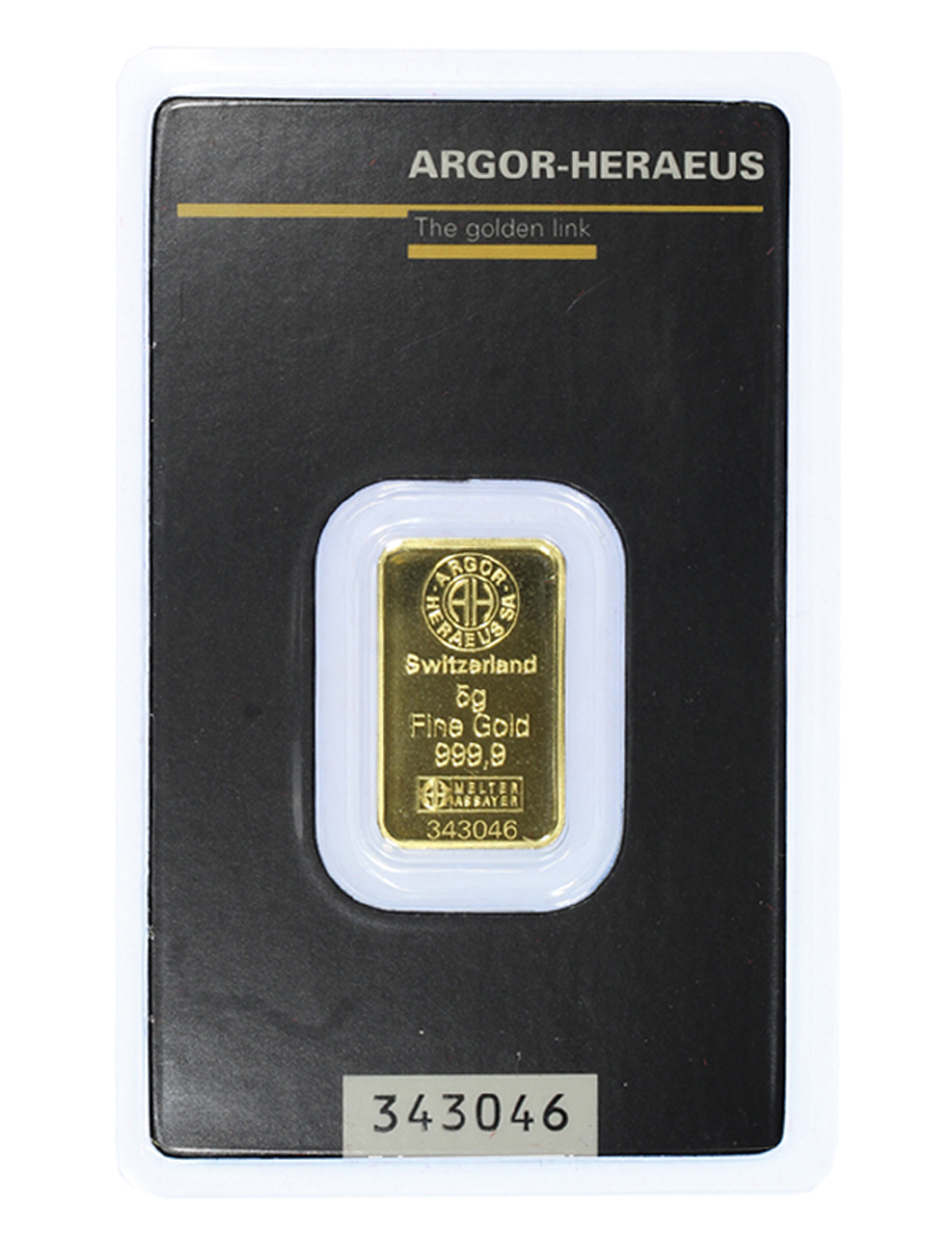 Lingotto da grammi 5 in oro 999,9/000 in blister con Certificato di Garanzia 