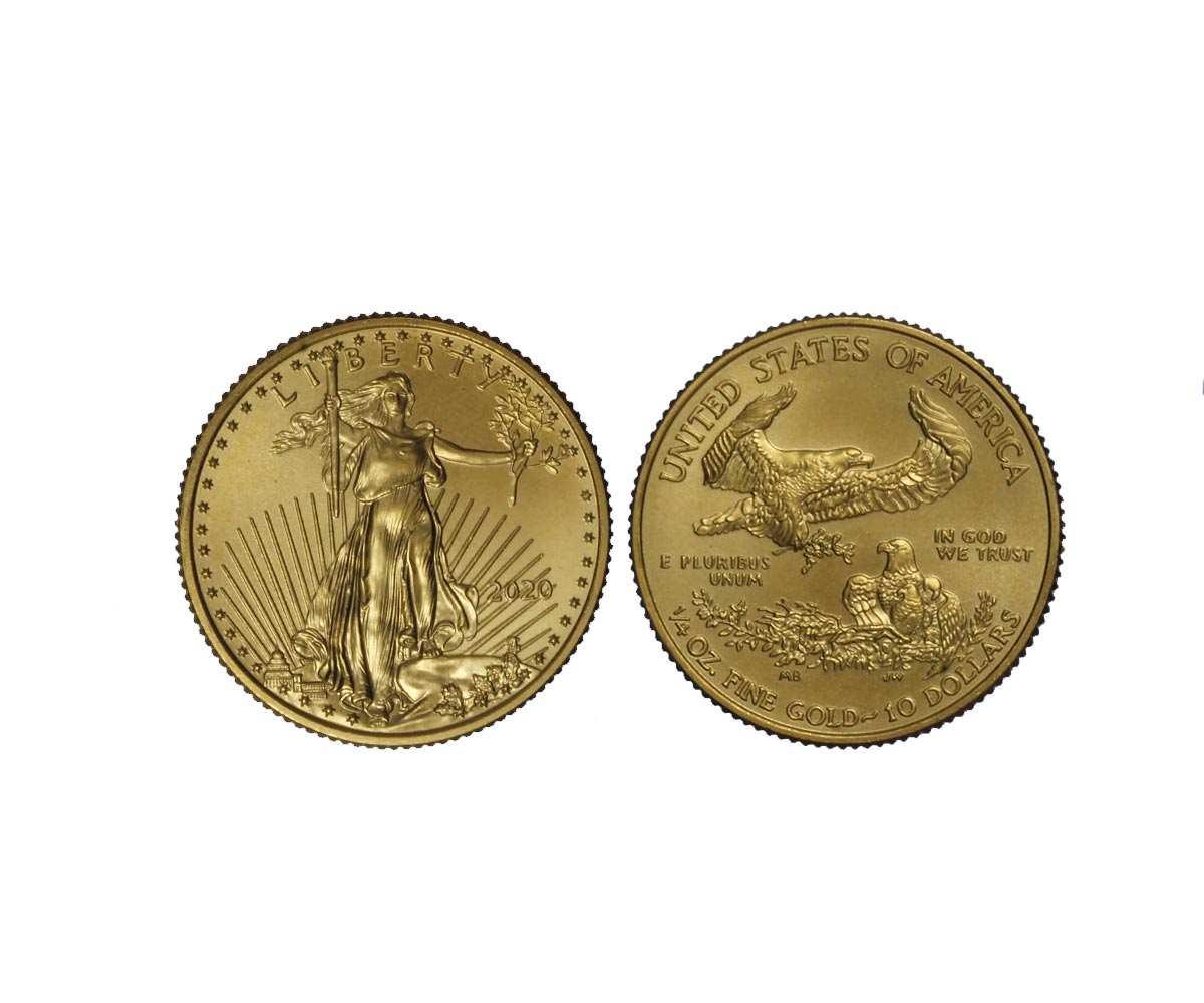 "American Eagle" - 1/4 di oncia gr. 8,483 in oro 917/
