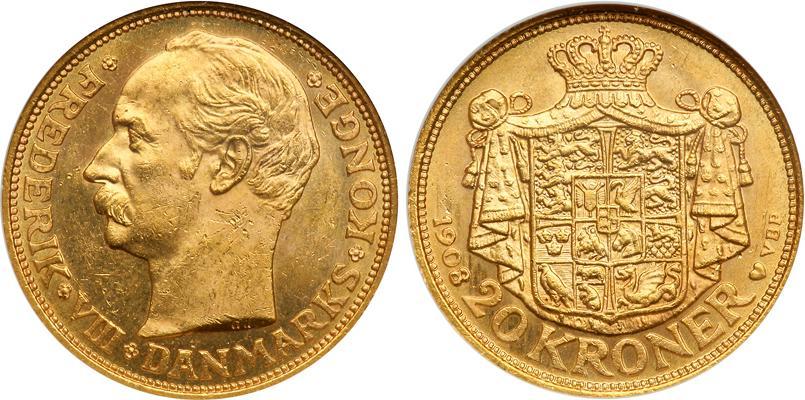 "Federico VIII" - 20 corone gr. 8,96 in oro 900/