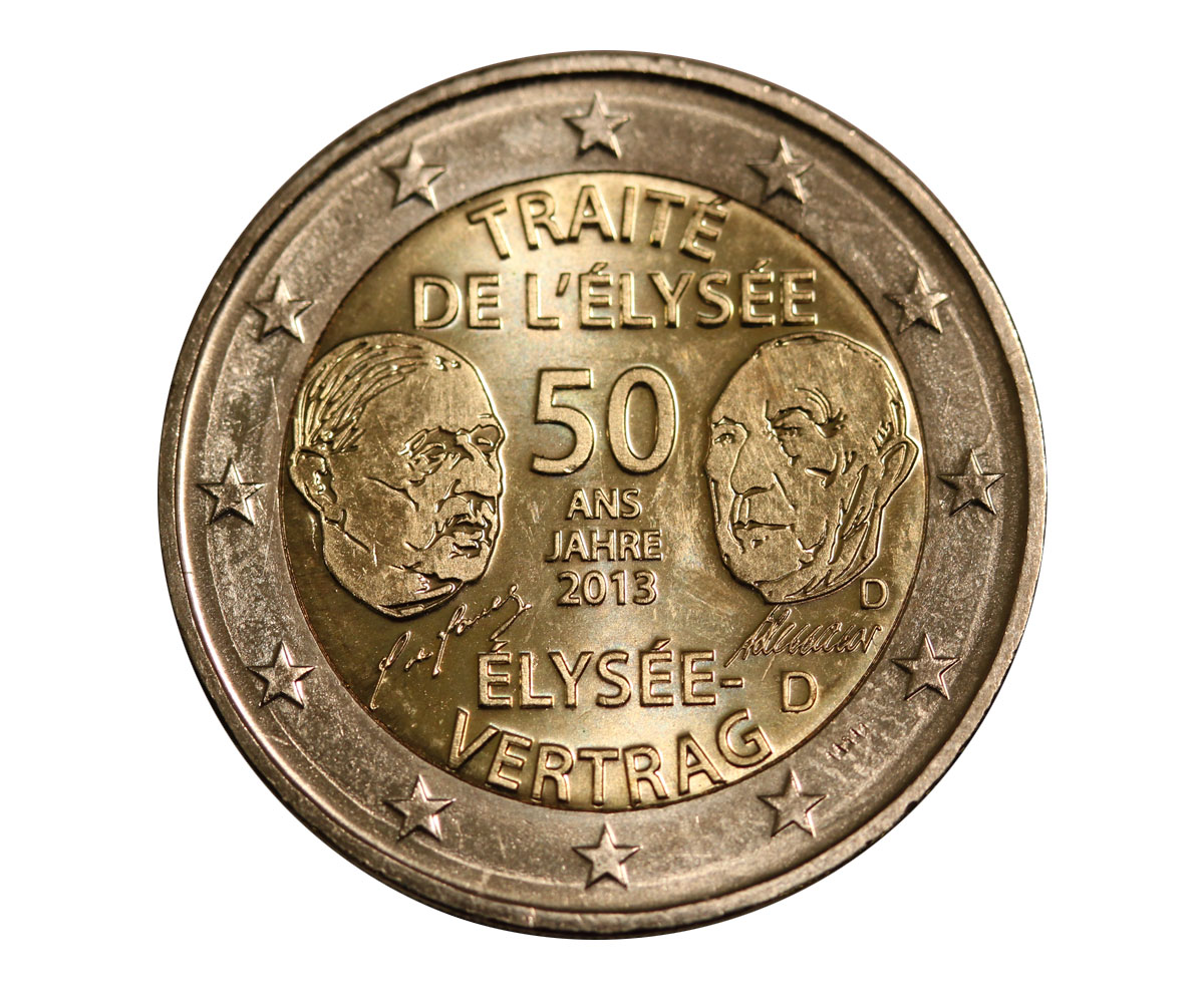 Trattati Eliseo - zecca D - moneta da 2 euro