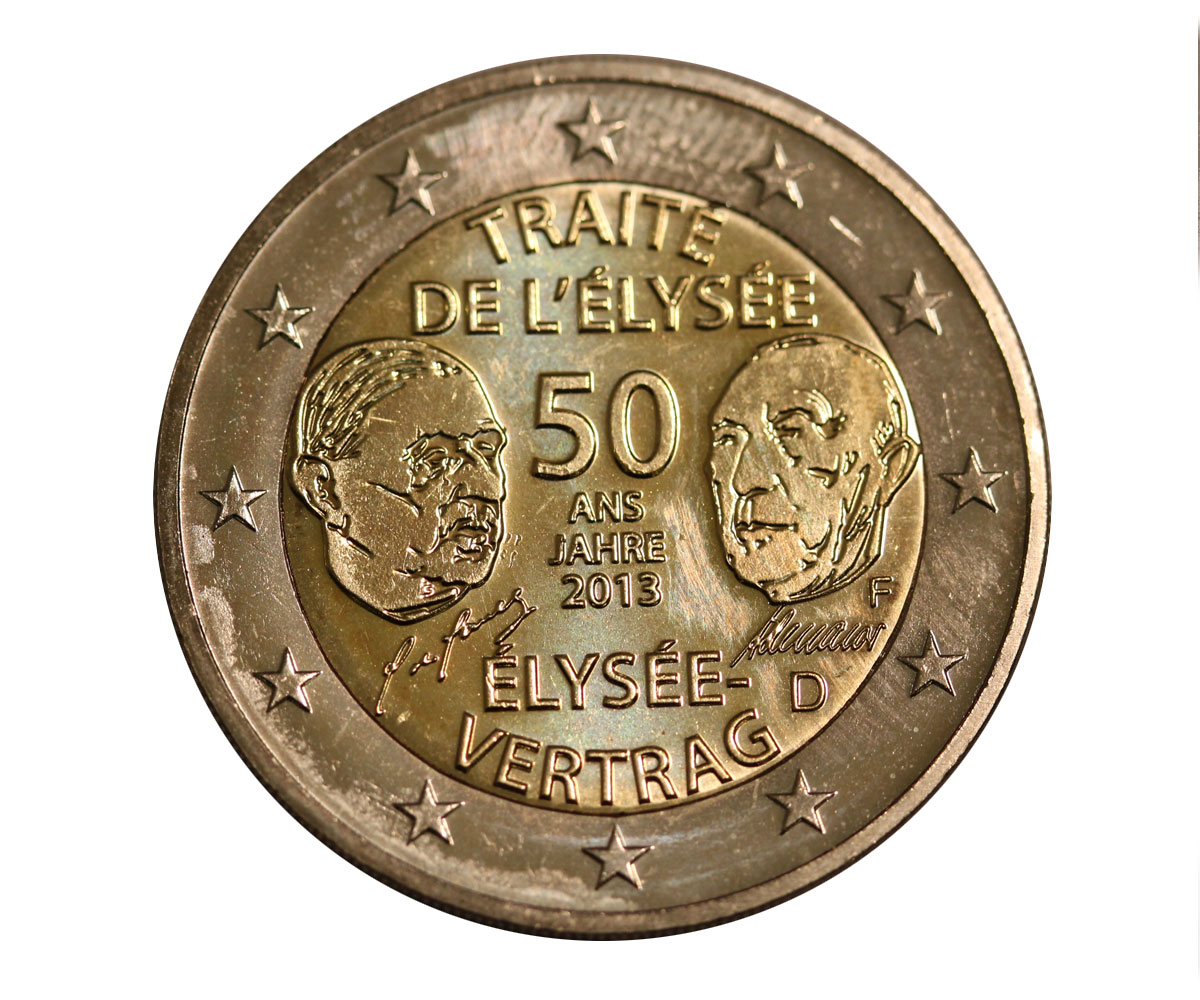 Trattati Eliseo - zecca F - moneta da 2 euro