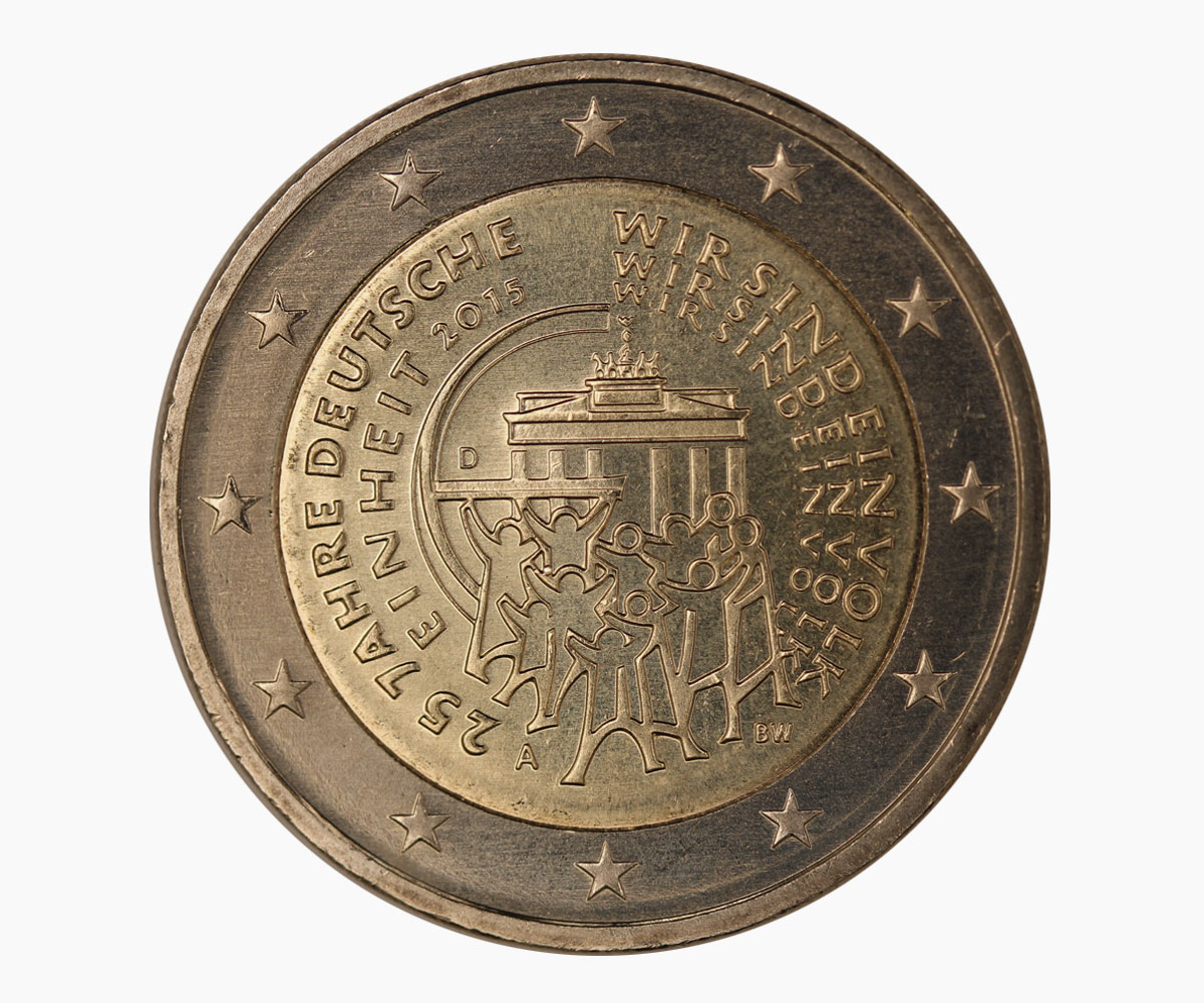 "25 Ann. dell'Unificazione Tedesca" - zecca A - moneta da 2 euro