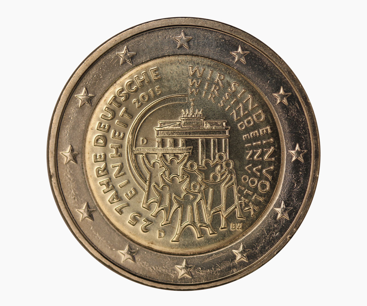 "25 Ann. dell'Unificazione Tedesca" - zecca D - moneta da 2 euro