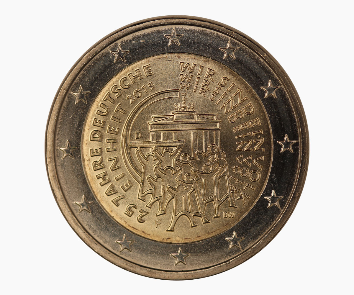 "25 Ann. dell'Unificazione Tedesca" - zecca F - moneta da 2 euro