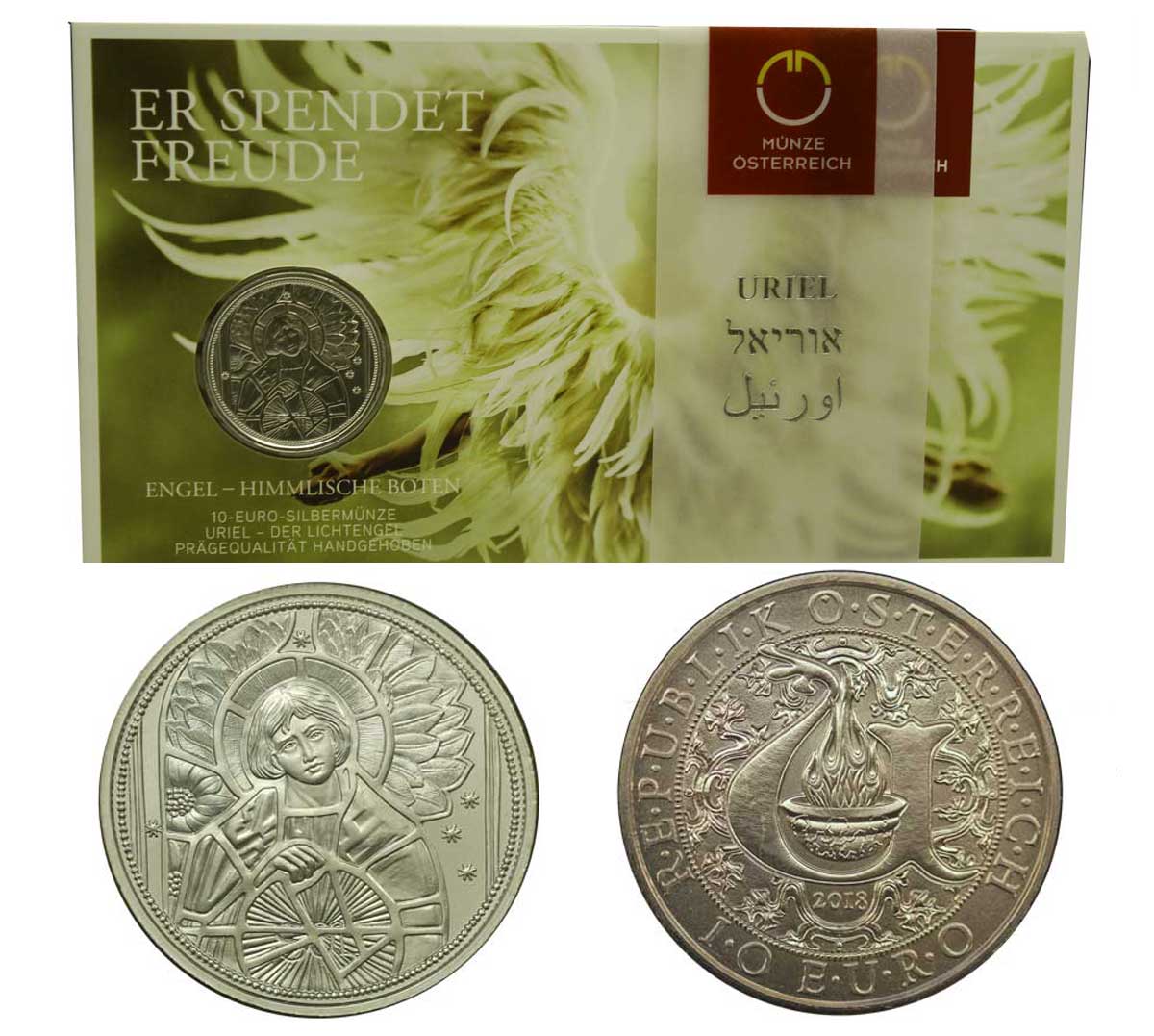 "Serie angeli protettori: Uriele" - moneta da 10 euro gr. 16,82 in ag. 925/000