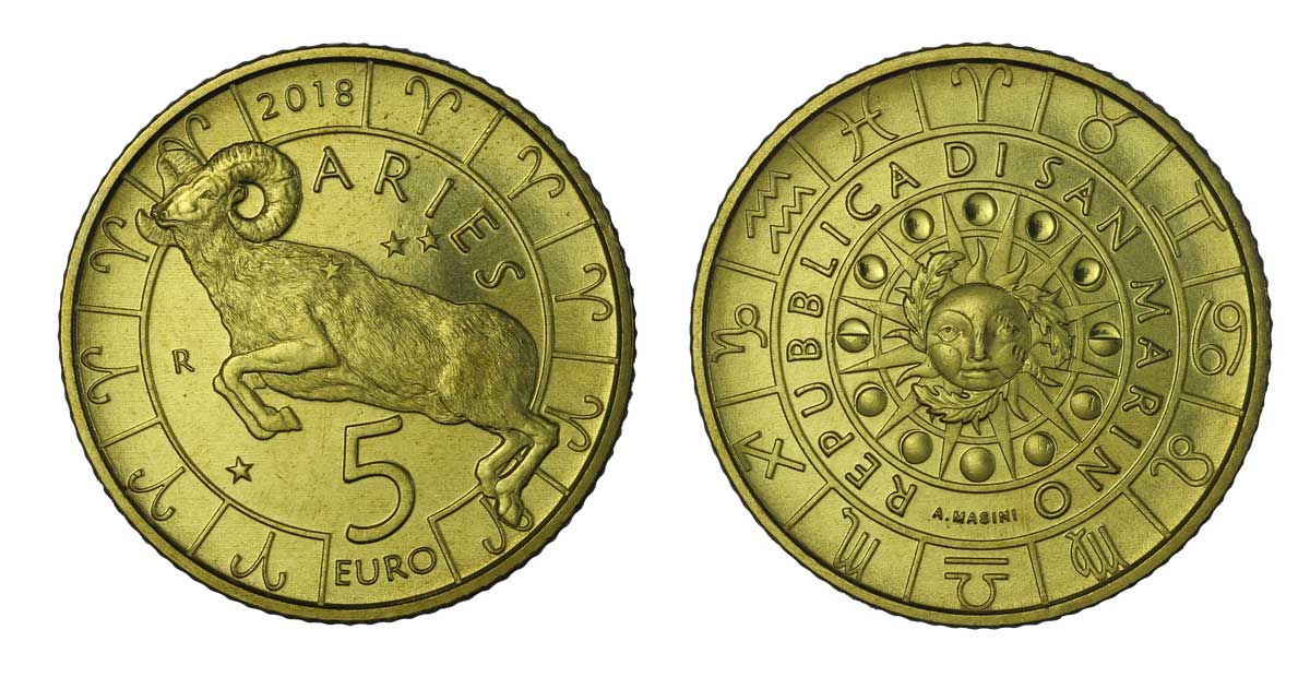 Serie "Segni zodiacali: Ariete" - moneta da 5 euro