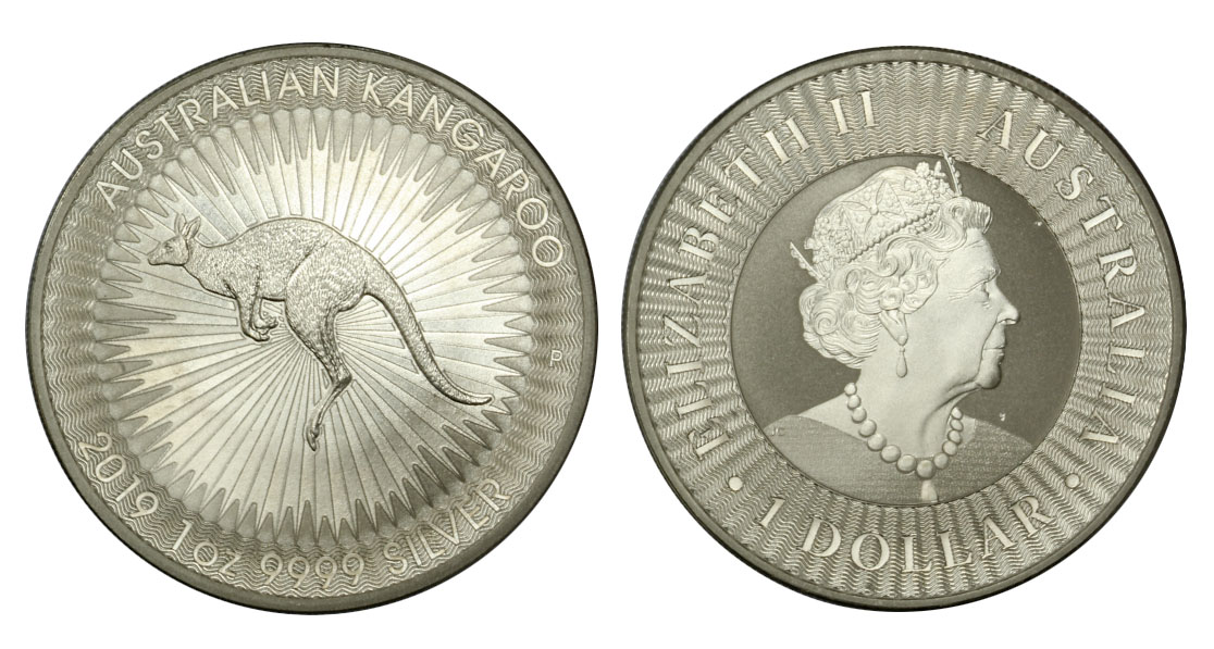 "Canguro" - moneta da 1 dollaro (1 oz) - gr. 31,103 in ag.999/000