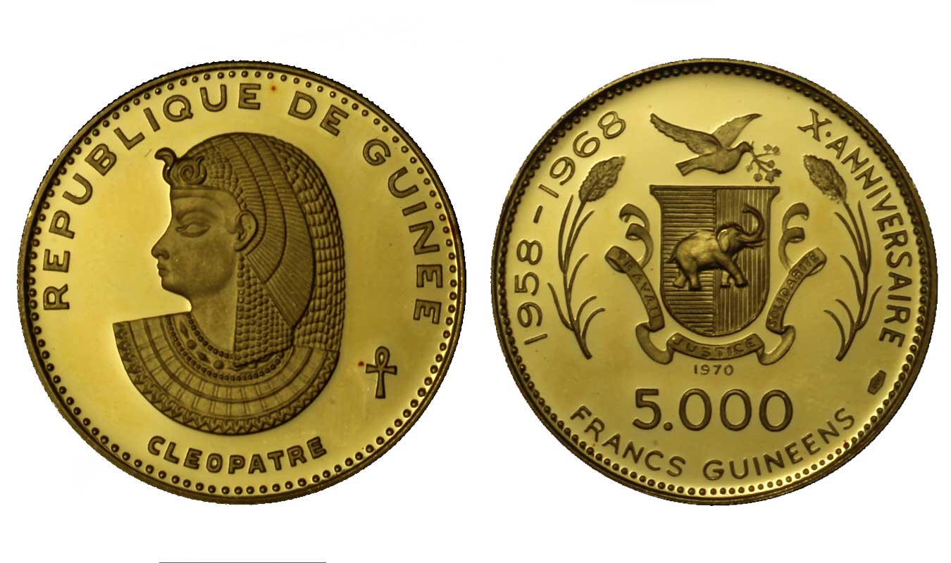 "Cleopatra" - 5000 franchi gr. 20,00 in oro 900/000