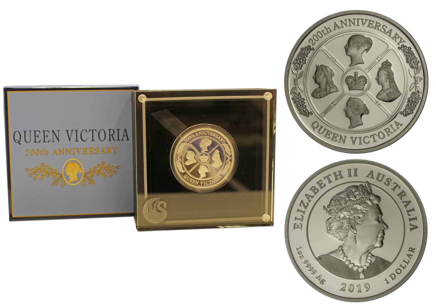 "200 Anni dalla nascita della Regina Vittoria" - Moneta 1 dollaro gr. 31,10 in ag. 999/000