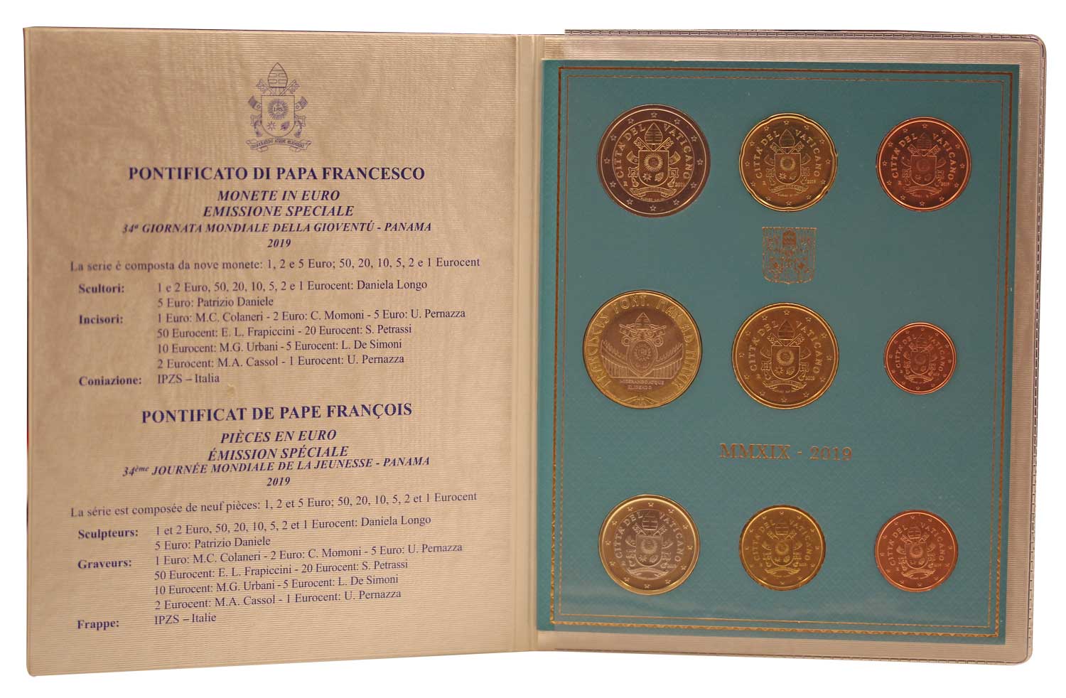Emissione speciale "Giornata Mondiale della Giovent- Panama" - Serie completa di 9 monete in confezione originale