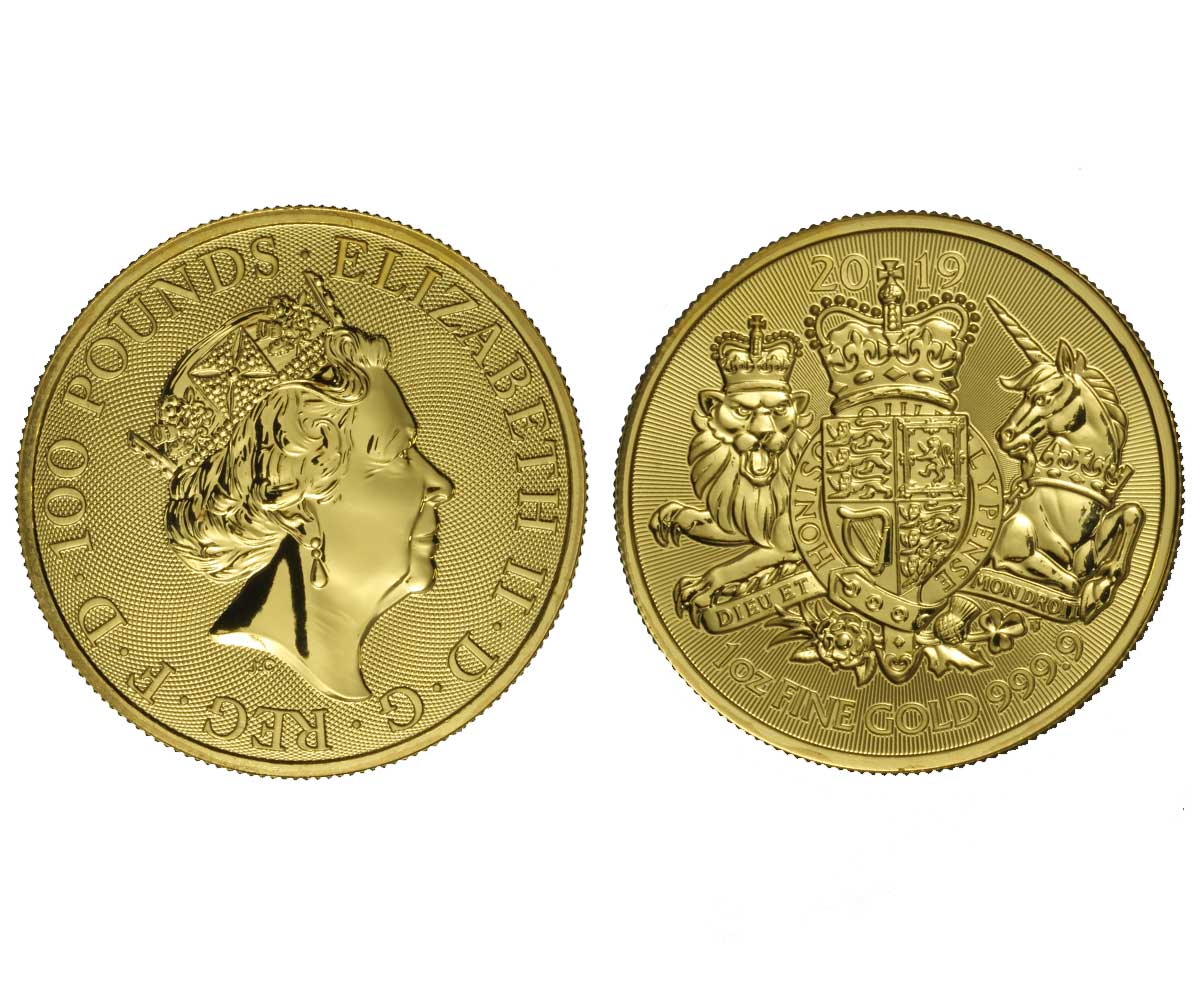Royal Arms - 100 pounds gr. 31,103 in oro 999/000