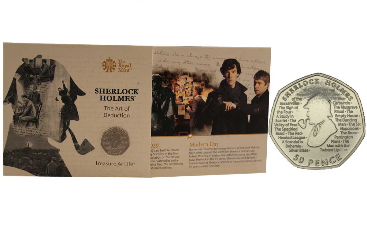 "Sherlock Holmes" - moneta da 50 pence in nickel