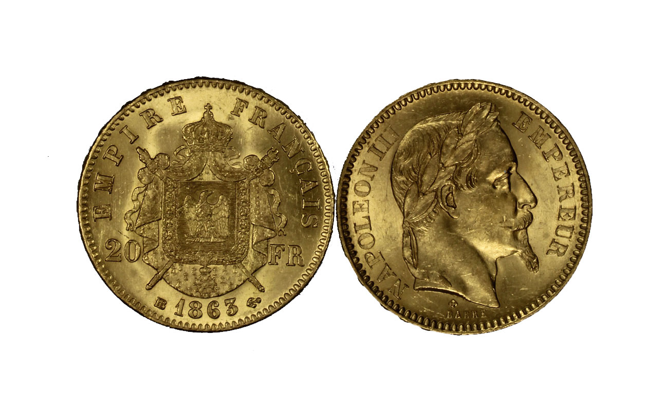 Napoleone III Imperatore - 20 Franchi gr. 6,45 in oro 900/