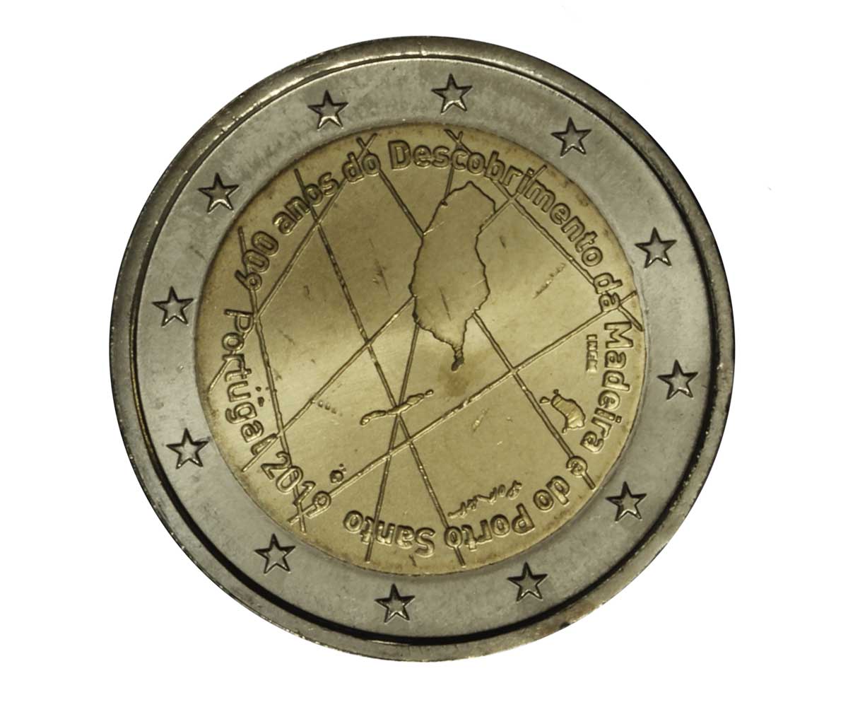 "600 anniversario scoperta di Madeira e Porto Santo" - moneta da 2 euro