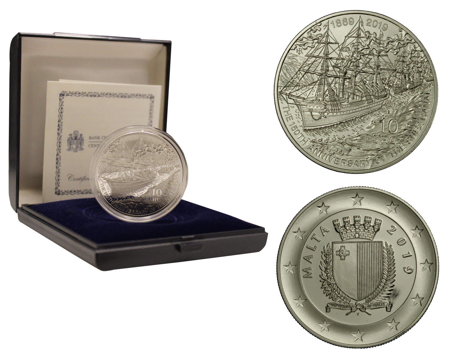 "150 anniversario del Canale di Suez" - Moneta da 10 euro gr. 28,28 in argento 925/000