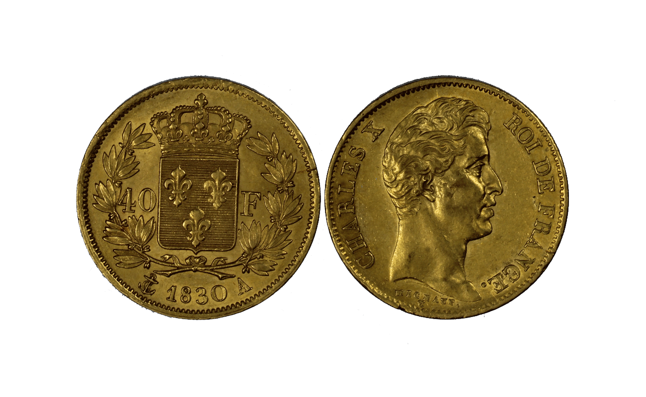 Re Carlo X - 40 Franchi gr. 12,90 in oro 900/