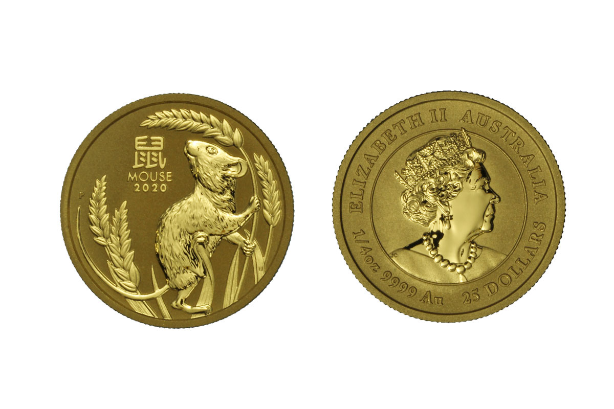 Calendario Cinese Anno del Topo - 25 dollari gr. 7,77 in oro 999/000