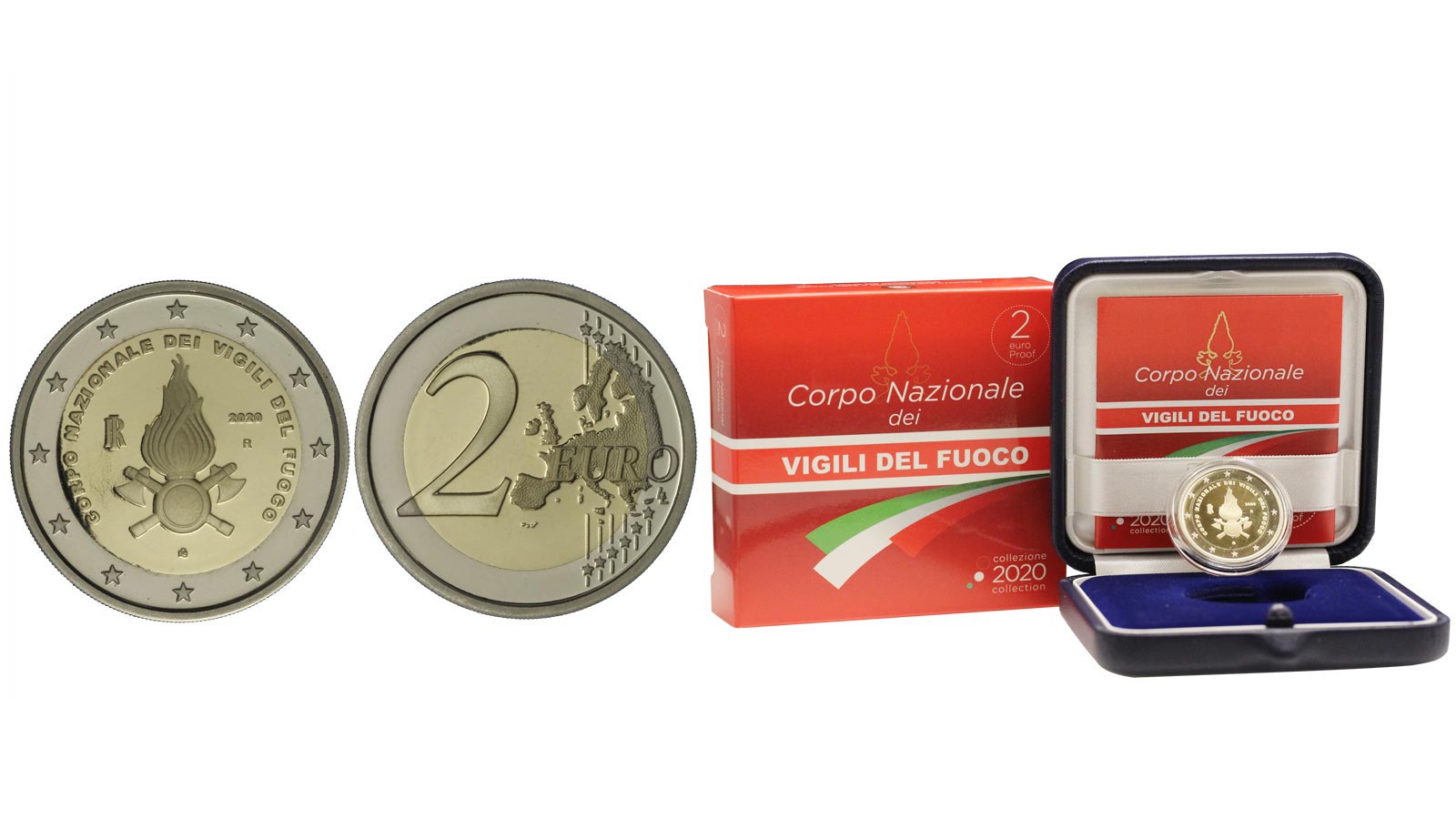 "Corpo Nazionale dei Vigili del Fuoco" - moneta da 2 euro in confezione ufficiale
