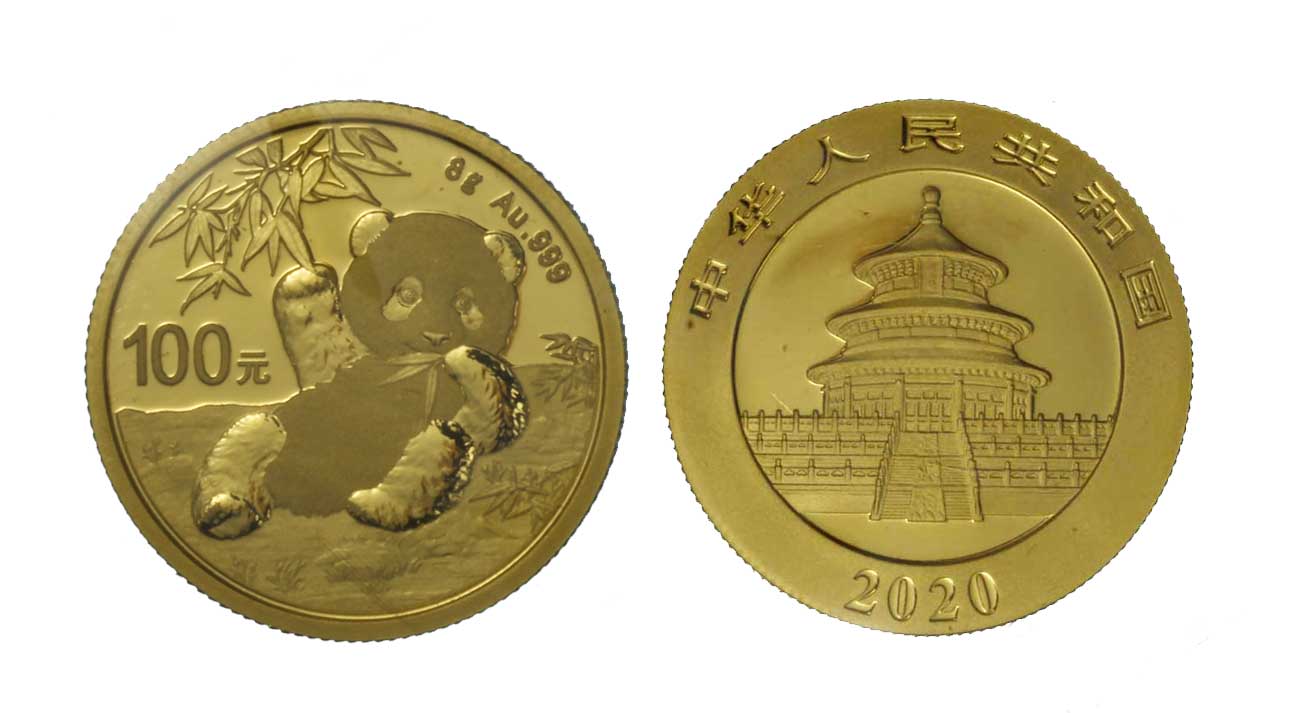 "Panda" - 100 Yuan gr. 8,00 in oro 999/ 