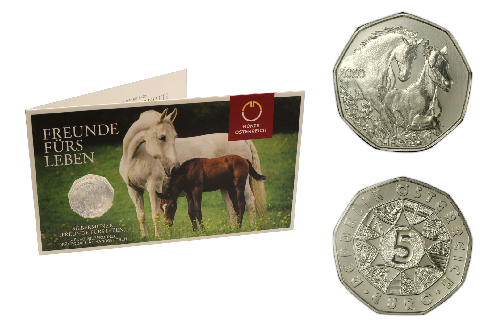 "Cavalli" - moneta da 5 euro gr. 7,78 in argento 925/000