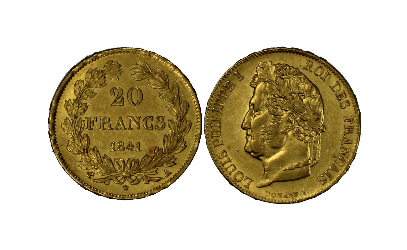 Re Luigi Filippo I - 20 Franchi gr. 6,45 in oro 900/ 