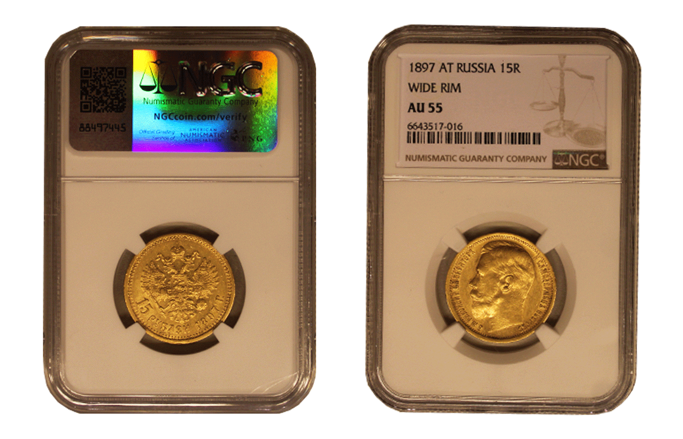 Zar Nicola II - 15 Rubli gr. 12,90 in oro 900/ - In slab
