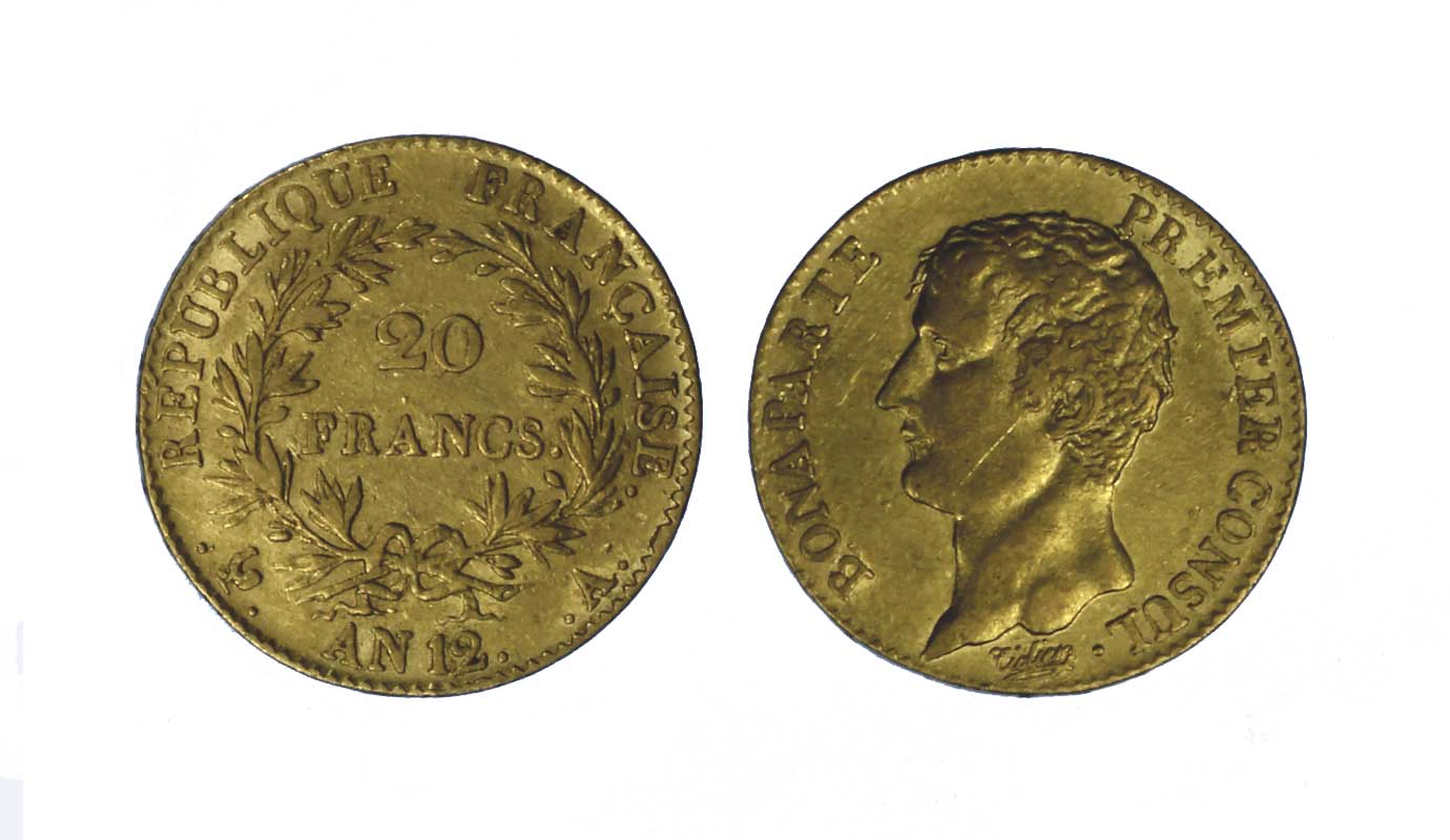 Napoleone primo Console - 20 franchi gr.6,45 in oro 900/ 