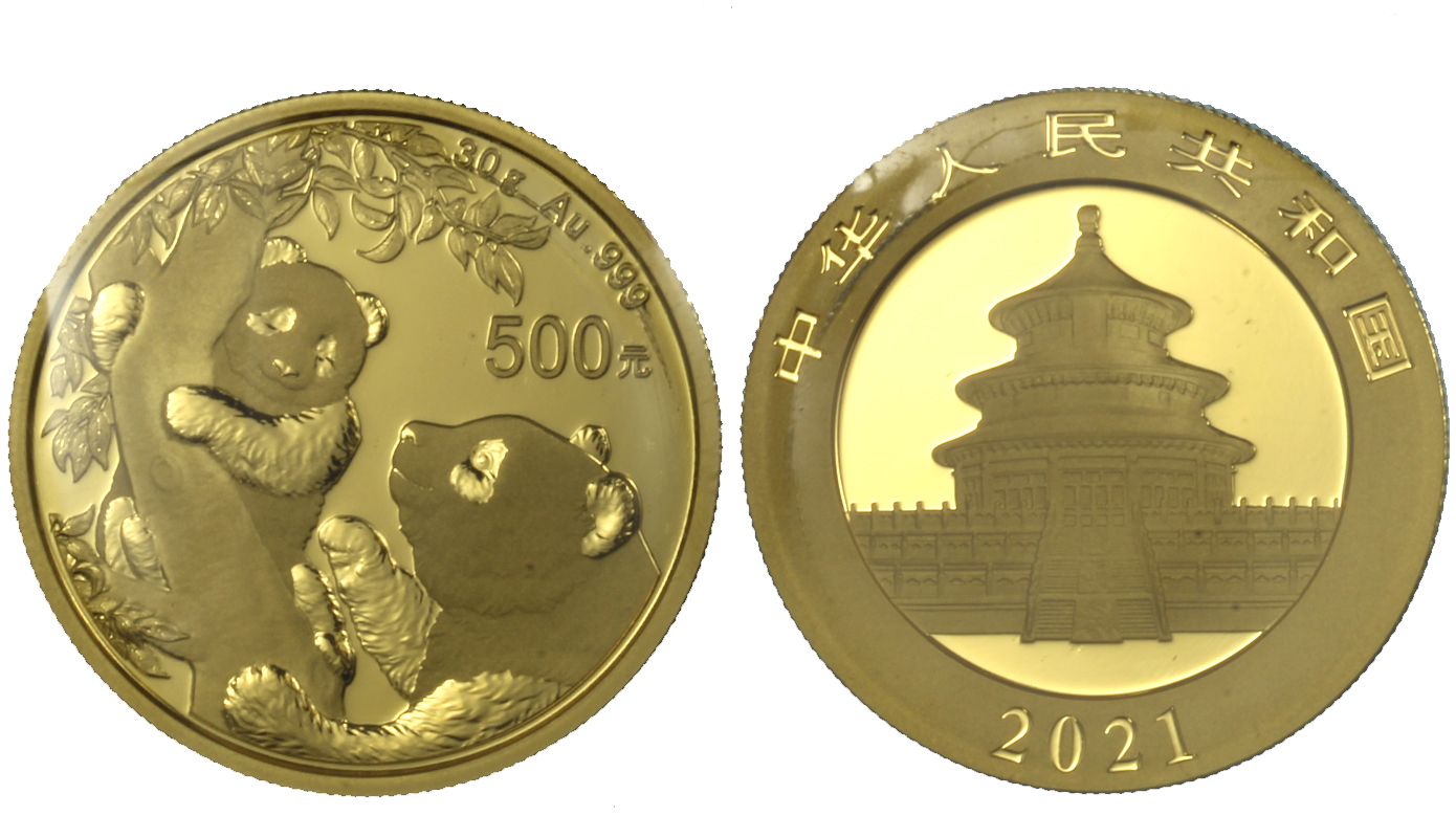 "Panda" - 500 yuan gr. 30,00 in oro 999/ 