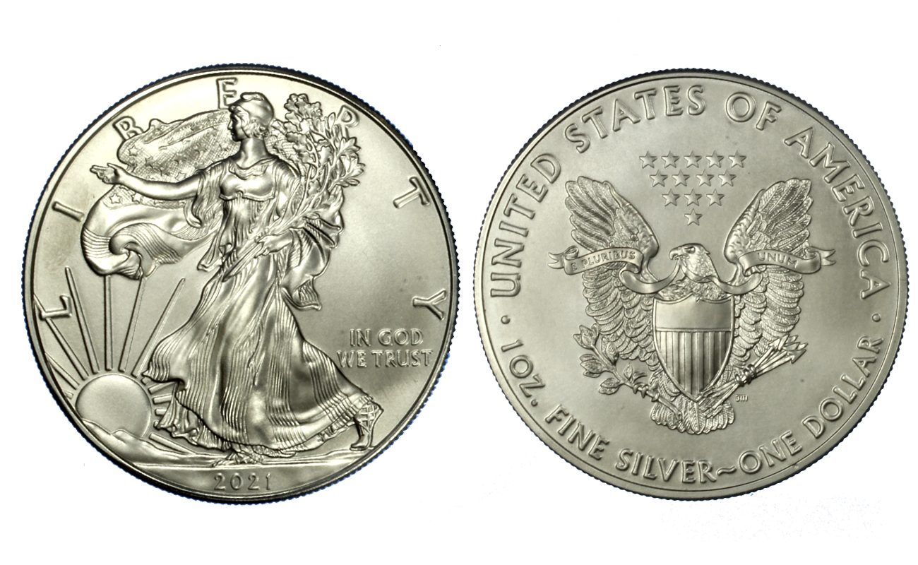 American Eagle Dollaro gr. 31,103 in ag. 999/000 - Lotto di 10 pezzi