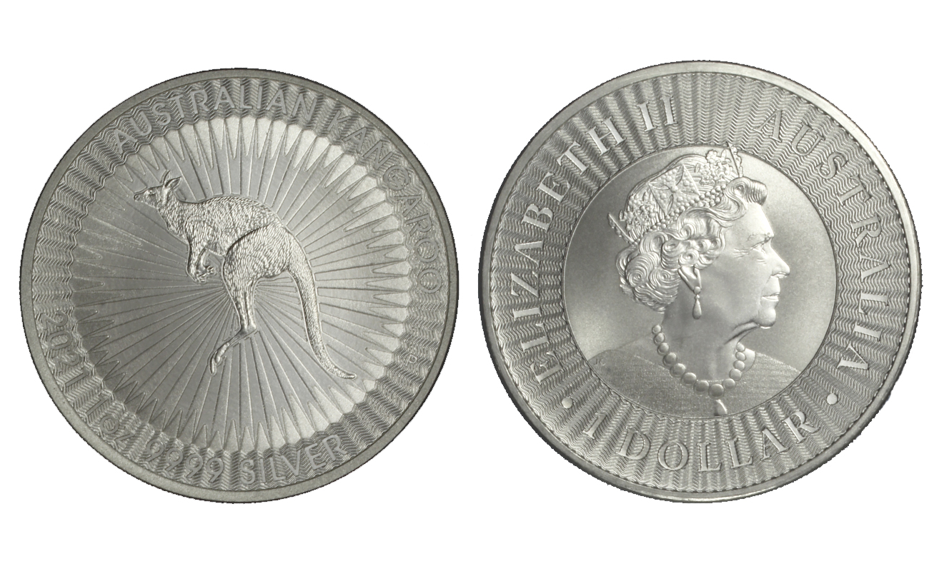 "Canguro" - moneta da 1 dollaro (1 oz) - gr. 31,103 in ag.999/000 - Lotto di 10 pezzi