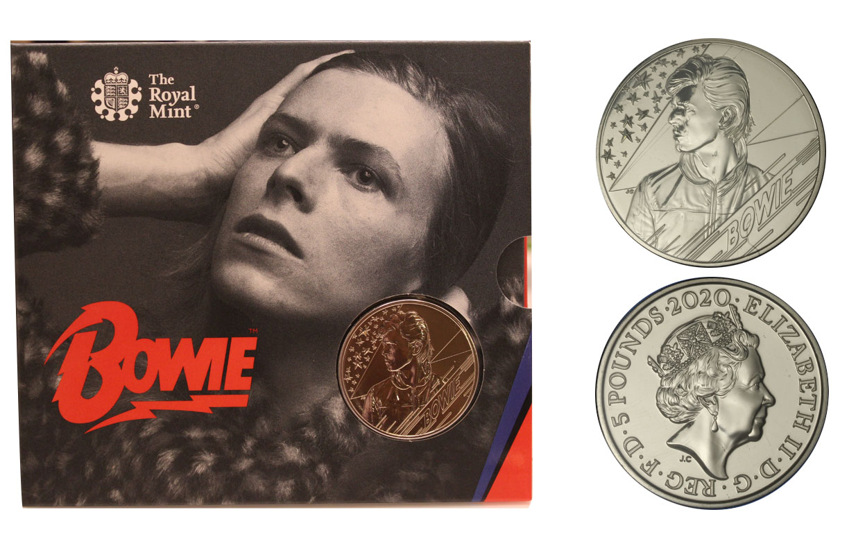 "David Bowie" - Moneta da 5 pounds in nickel 