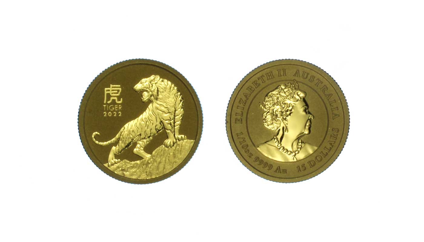 Calendario Cinese Anno della Tigre - 15 dollari gr. 3,11 in oro 999/000